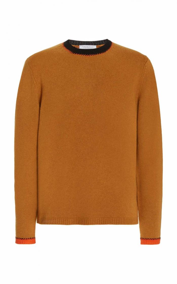 Berto Sweater Camel,Black,Orange | Gabriela Hearst Mens Knitwear