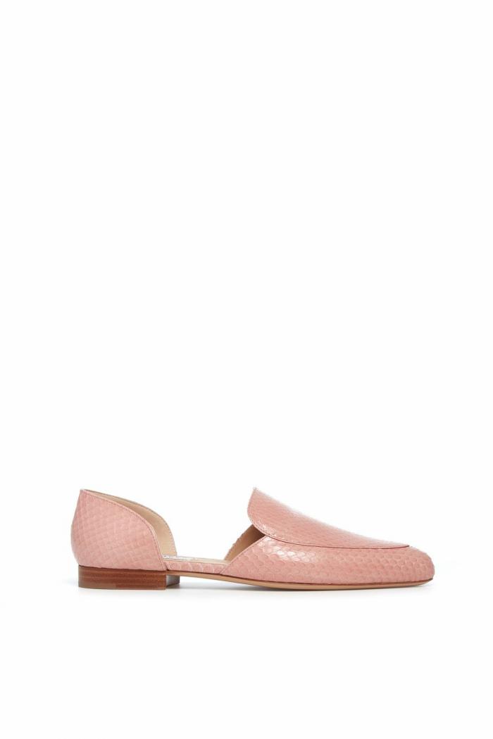 Jax Flat In Snakeskin Light Pink | Gabriela Hearst Womens Loafers