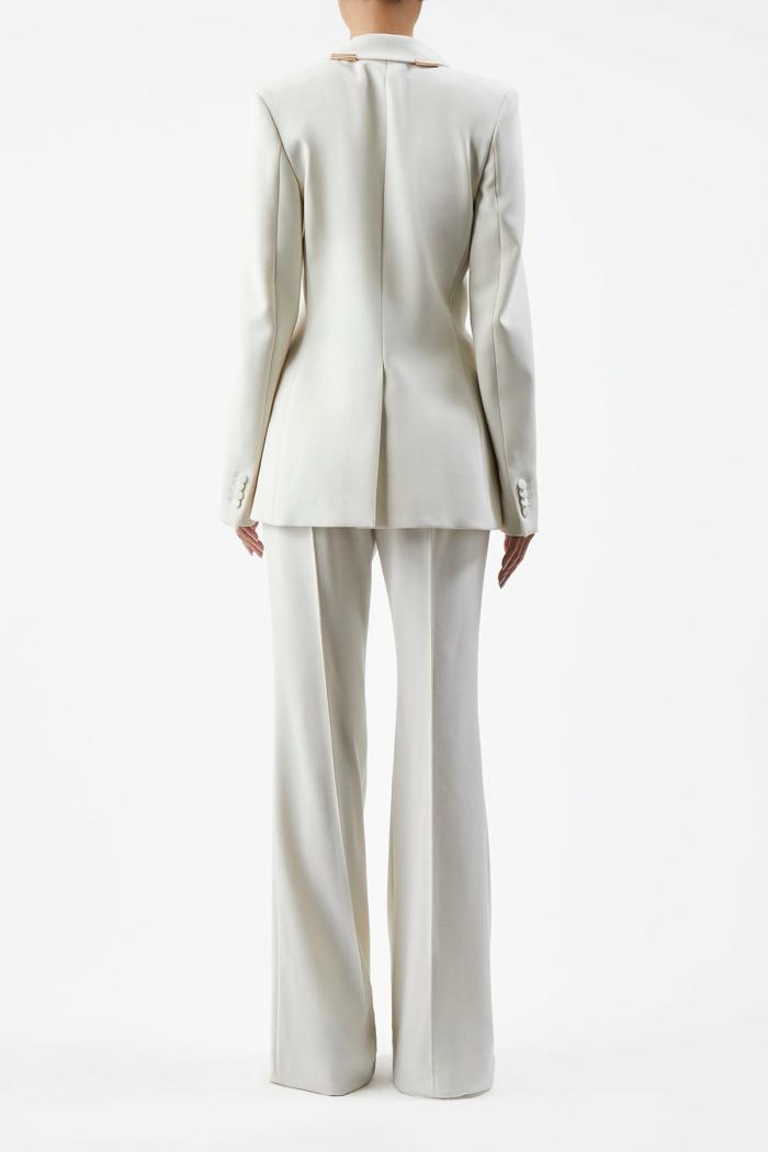 Leiva Blazer With Gold Bars Ivory | Gabriela Hearst Womens Jackets