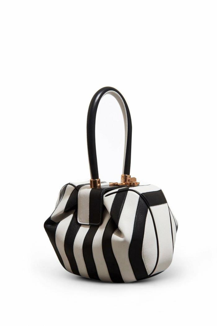 Nina Bag Stripes Black – White | Gabriela Hearst Womens/Mens Top Handles