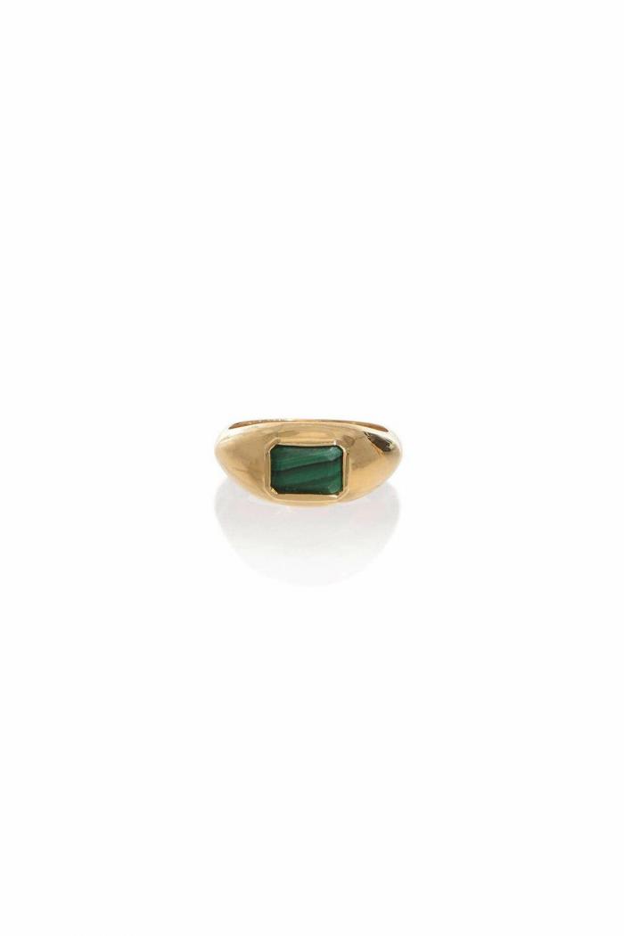 Small Ring 18K Gold Malachite | Gabriela Hearst Womens Rings
