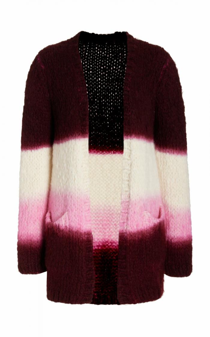Amelia Cardigan Dip Dye Ivory,Blush,Bordeaux | Gabriela Hearst Womens Knitwear